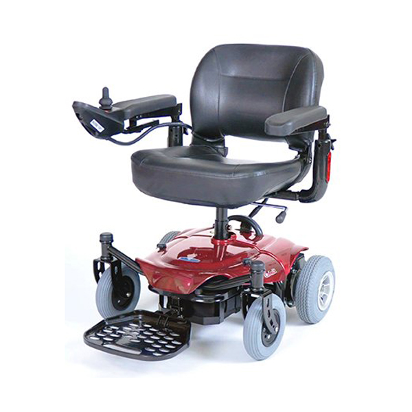 Cobalt Travel Power Wheelchair - 18 Inch Folding Seat Red - Click Image to Close